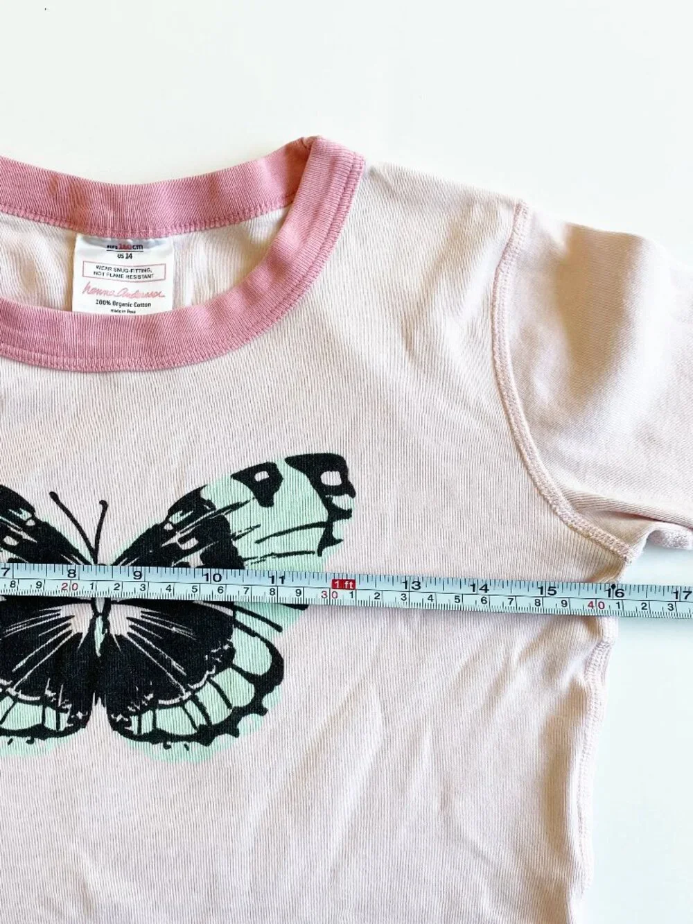 Lot of Two Hanna Andersson Kids Short John Pajama Tops Organic Cotton 14 160